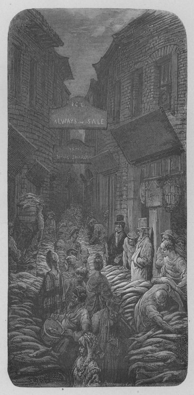 Une poissonnerie dans la cité - Gustave after Dore